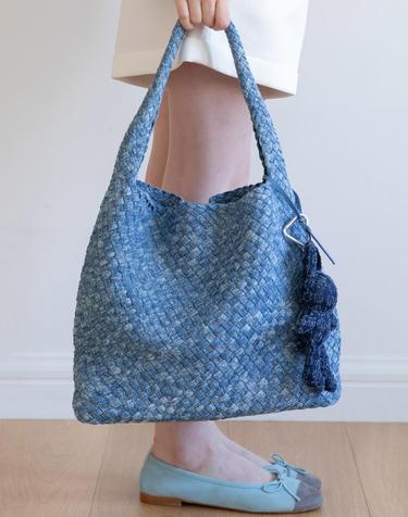 Soft mesh shourder bag_Blue