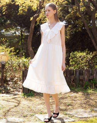 Sleeveless ruffle dress_2color