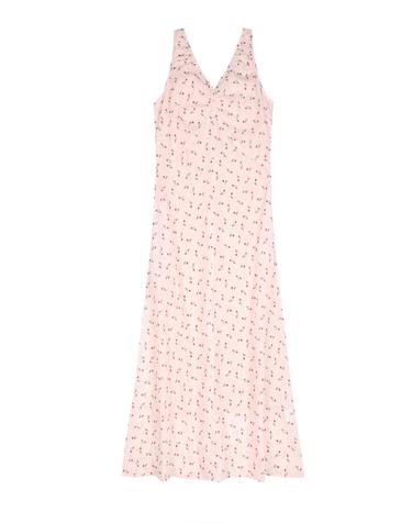 Sleeveless flower slim dress_pink