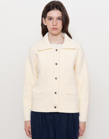 Voulme collar knitcardigan_2color
