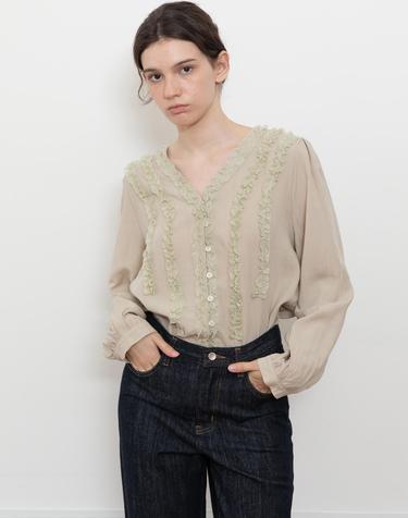 Romantic lace blouse_2color