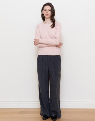Corduroy pintuck wide pants_2color