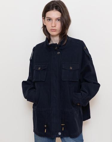 Highneck string half jacket_2color
