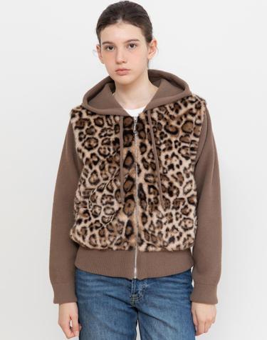 Leopard hooded zip-up outer_LEOPARD