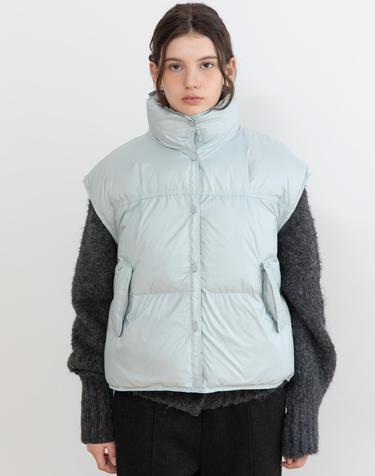 High-neck padding vest_2color