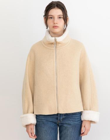 [11/6 예약배송] High-neck zip-up wool coat_2color