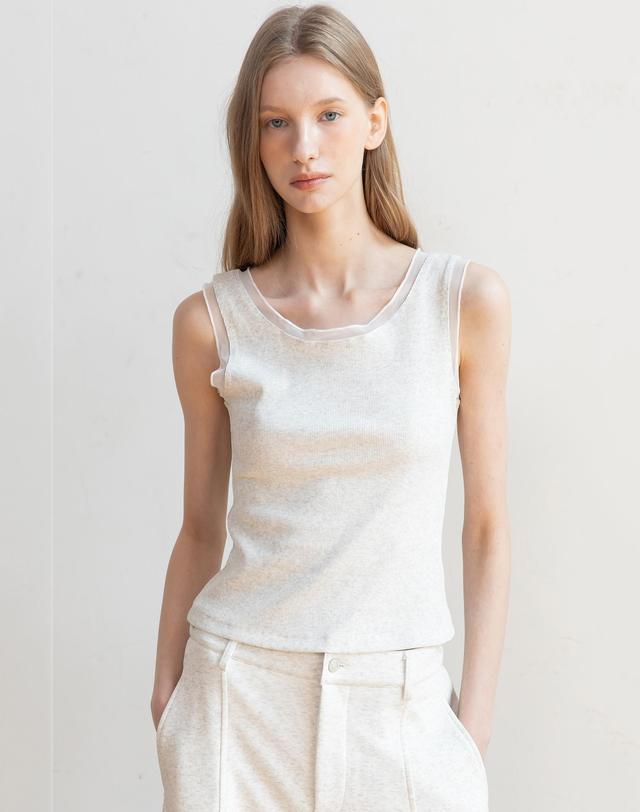 제이마크뉴욕 Sleeveless layered knit top_3color 착용컷