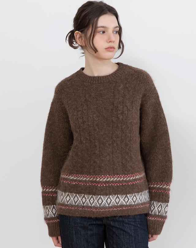 제이마크뉴욕 Nordic pattern knitwear_2color 착용컷