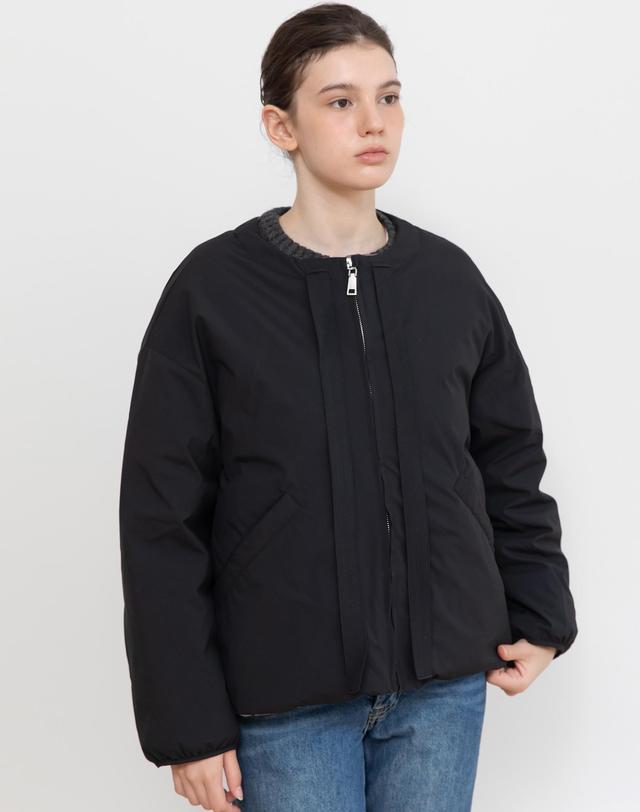 제이마크뉴욕 [11/6 예약배송] No-collar reversible padding jumper_2color 착용컷