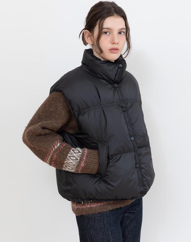 제이마크뉴욕 High-neck padding vest_2color 착용컷