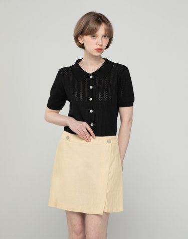 Button mini skirt - Yellow