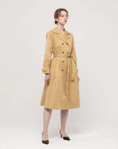 Trench collarneck dress - Beige