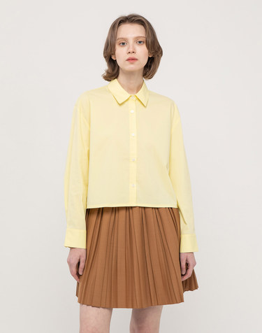 Basic crop shirt - Yellow