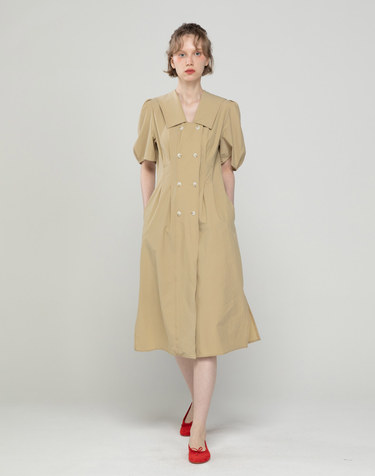 Double-button dress - Beige