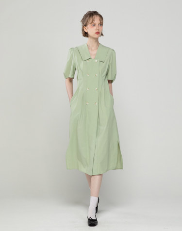 Double-button dress - Mint