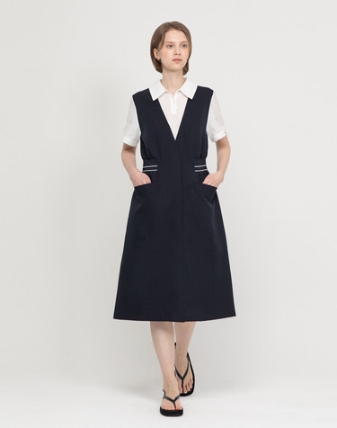 Layered shirt dress - Navy