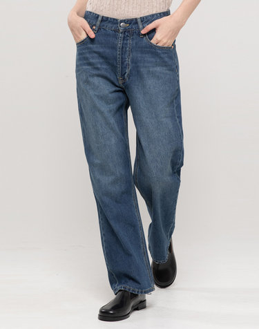 Straight denim pants