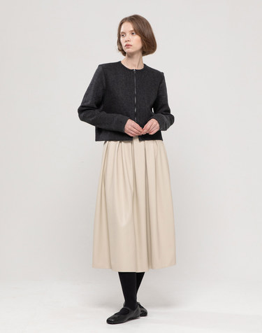 Leather skirt - Beige