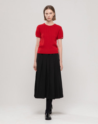 Pleats banding skirt - Black