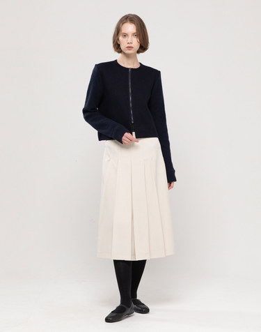 Pleats long skirt - Cream