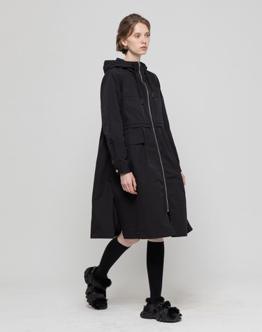 Hooded zip up outer - Black