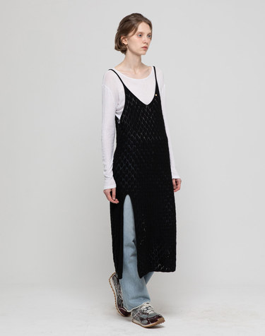 Bustier knitwear dress - Black