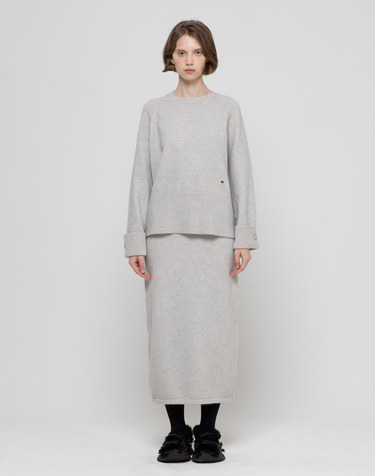 Wool banding skirt - Gray
