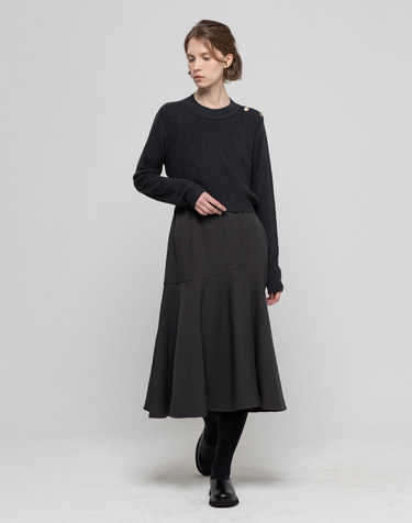 Wool knitwear coloring dress - Charcoal