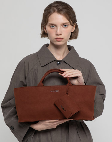 Layla suede tote bag - Brick