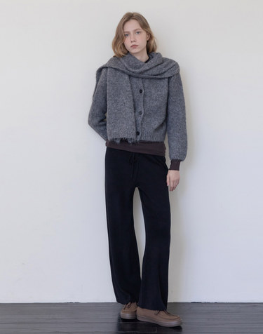 Wool blended pants - Black