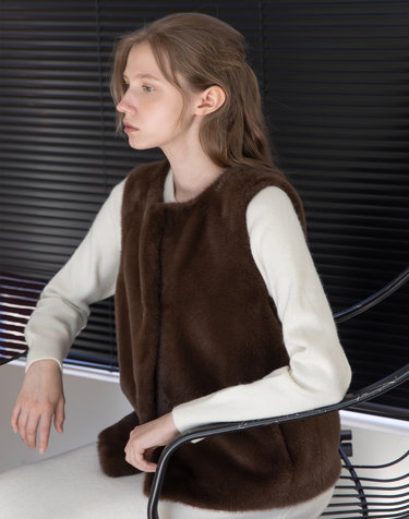 Fur vest - Brown