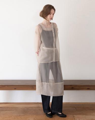 See through layered skirt - Begie