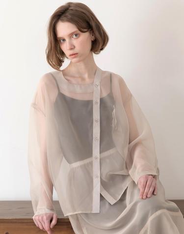 See through layered blouse - Begie