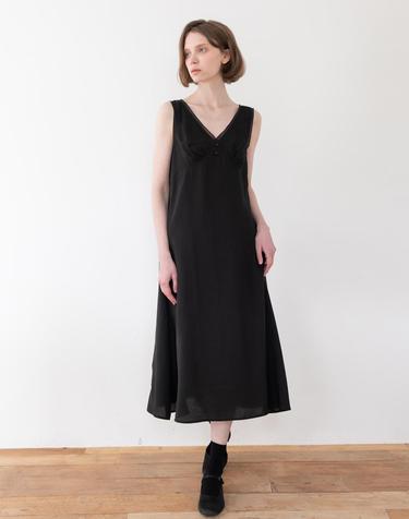 Sleeveless slim dress - Black