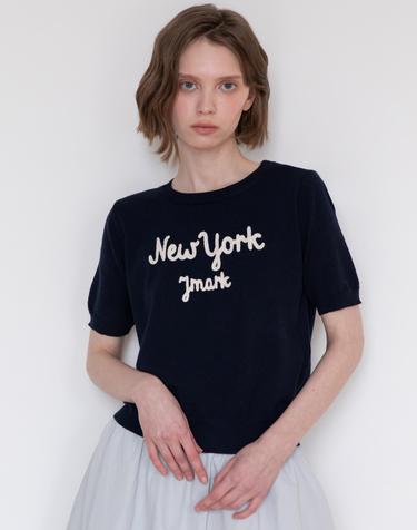 Lettering knitwear - Navy