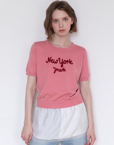 Lettering knitwear - Pink