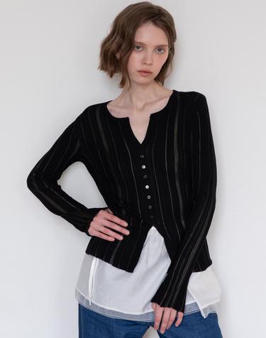 See-through knit - Black