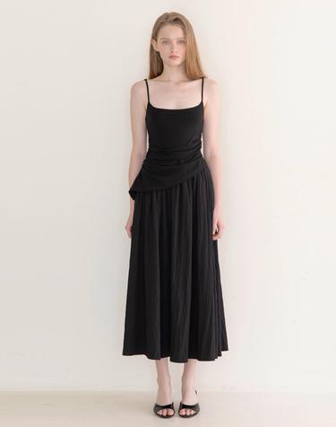 String layered dress - Black