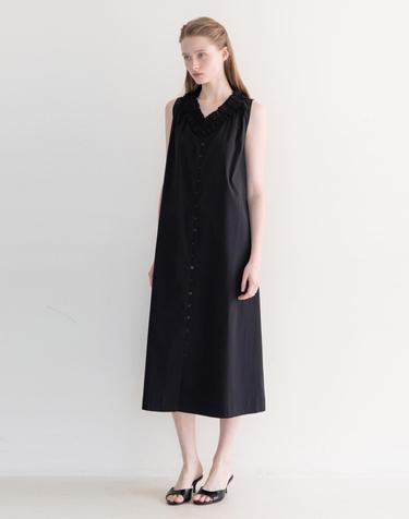 Sleeveless frill dress - Black