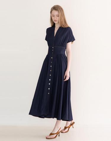 Button maxi dress - Indigo