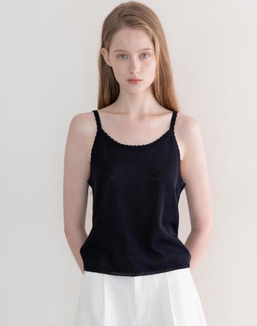 String knit top - Black