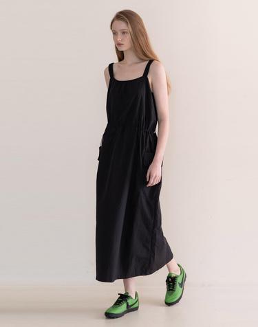 String pocket dress - Black