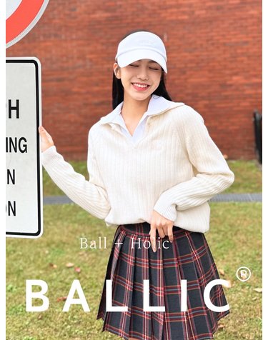 BALLIC Wool Collar Sweater (cream Beige)