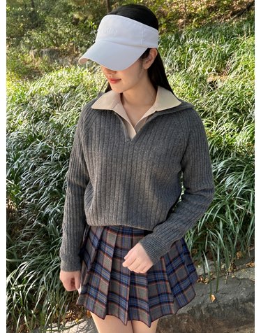BALLIC Wool Collar Sweater (Gray)