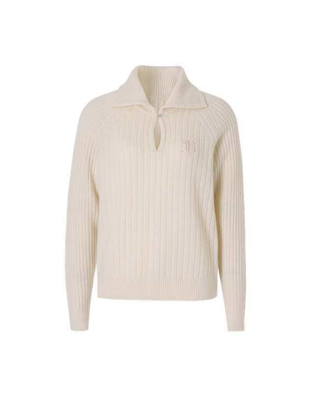 볼릭 BALLIC Wool Collar Sweater (cream Beige) 착용컷