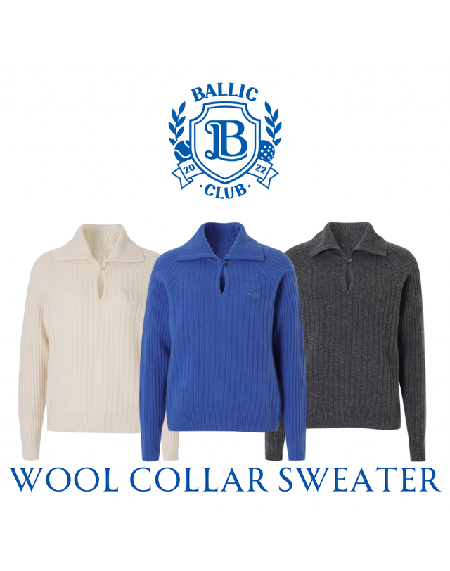 볼릭 BALLIC Wool Collar Sweater (cream Beige) 착용컷