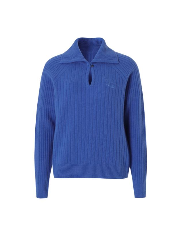 볼릭 BALLIC Wool Collar Sweater (Blue) 착용컷