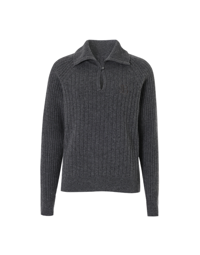 볼릭 BALLIC Wool Collar Sweater (Gray) 착용컷