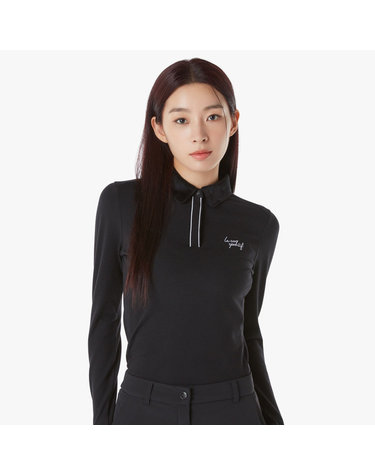 여성 솔리드 FUR에리 티셔츠 (GP422LTLO2)