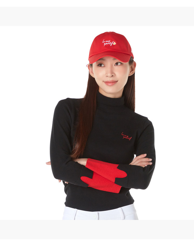 르꼬끄 스포르티브 르꼬끄 골프 여성 소매 배색 하이넥 스웨터 (GP322LKP95) 착용컷